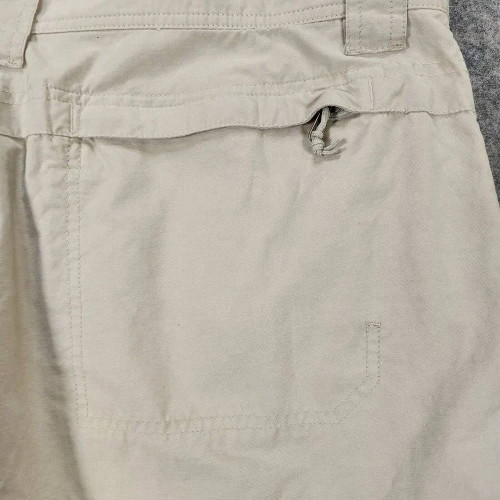 Columbia Shorts Men 42 Beige Cargo Zip Pocket Cotton Nylon Hiking Fishing Casual